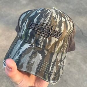 Vintage Camo Chevrolet Logo Fitted Hat